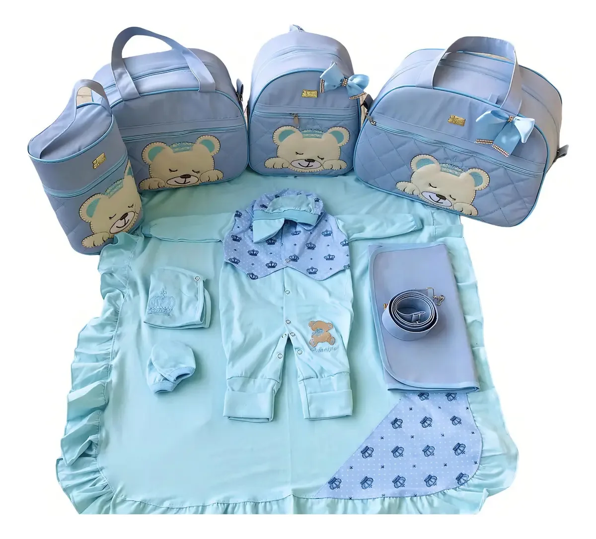 Bolsa Maternidade Courino Urso Com Saída Maternidade