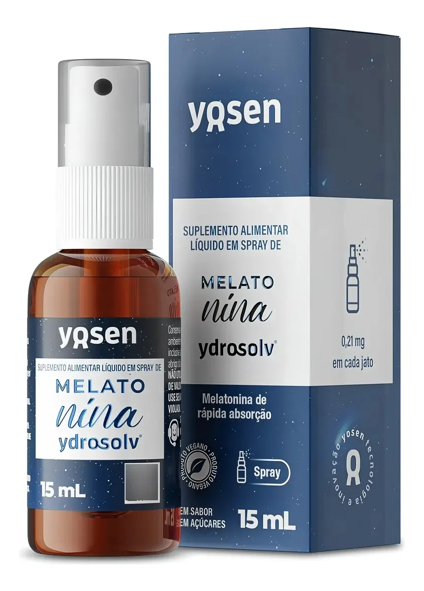 Melatonina Em Spray 0,21mg Em Cada Jato Ydrosolv® Yosen Sabo Sabor Sem sabor