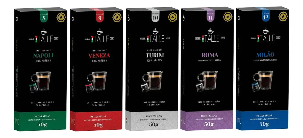 Cafe Capsula Café Torrado Capsulas Compatíveis Nespresso Capsula de Café Italle 50 Unidades