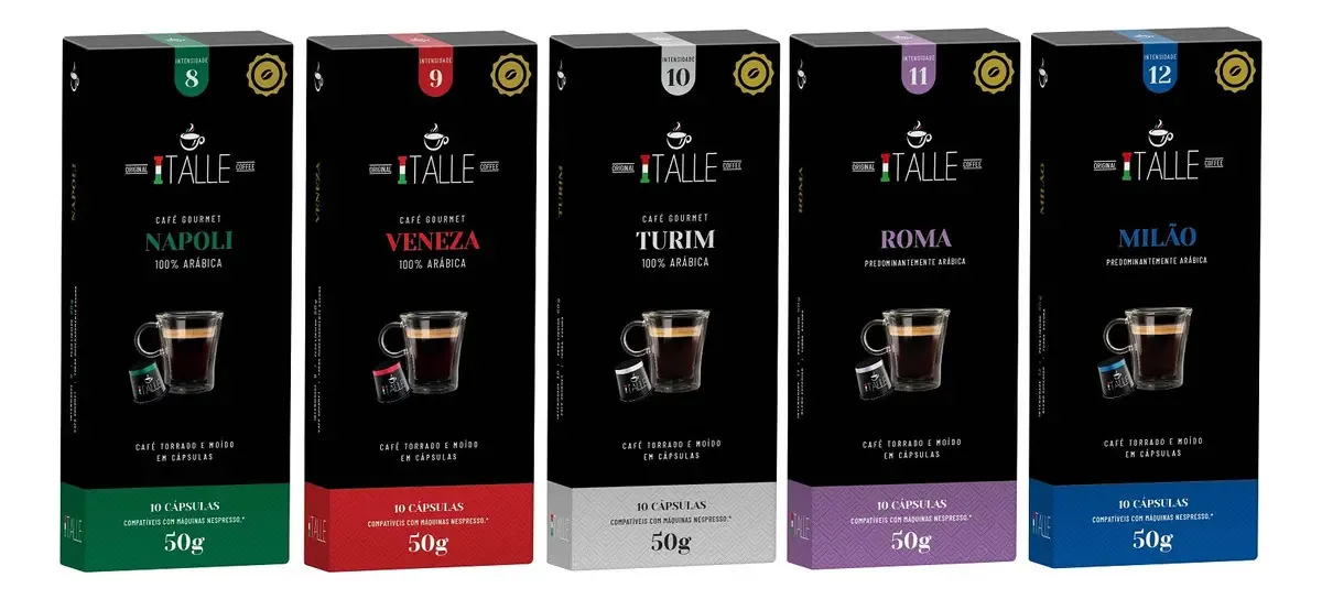 Capsulas Café Compativel Nespresso Café Torrado Cápsulas Cafe Capsulas Café Expresso Capsulas de Café 100 Und Café Italle