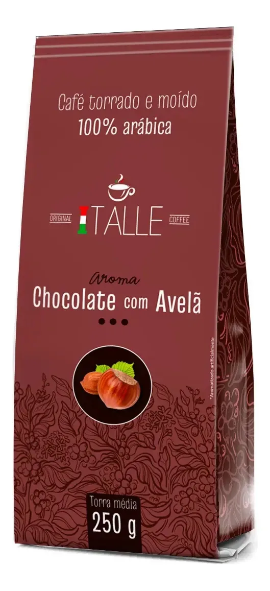 Café Torrado E Moído Chocolate Com Avelã Café Italle 250g