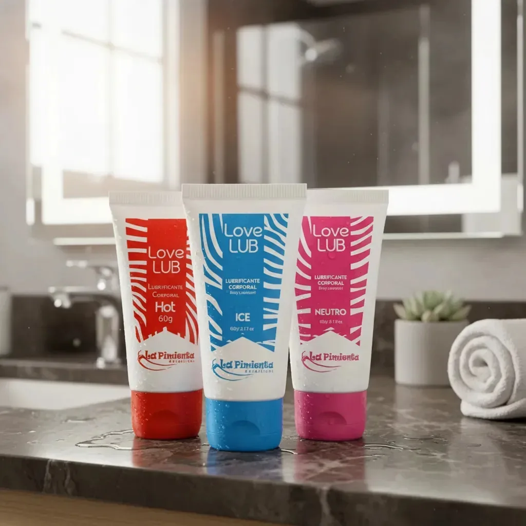 Kit 3 Géis Lubrificantes Íntimos Love Lub Ice e Hot La Pimienta com 60g