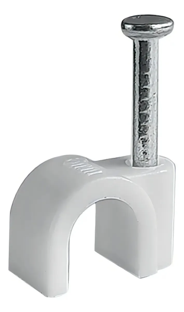 Fixa Fio Miguelao P/ Cabo Coaxial 6mm Com Prego 100 Unidades Branco