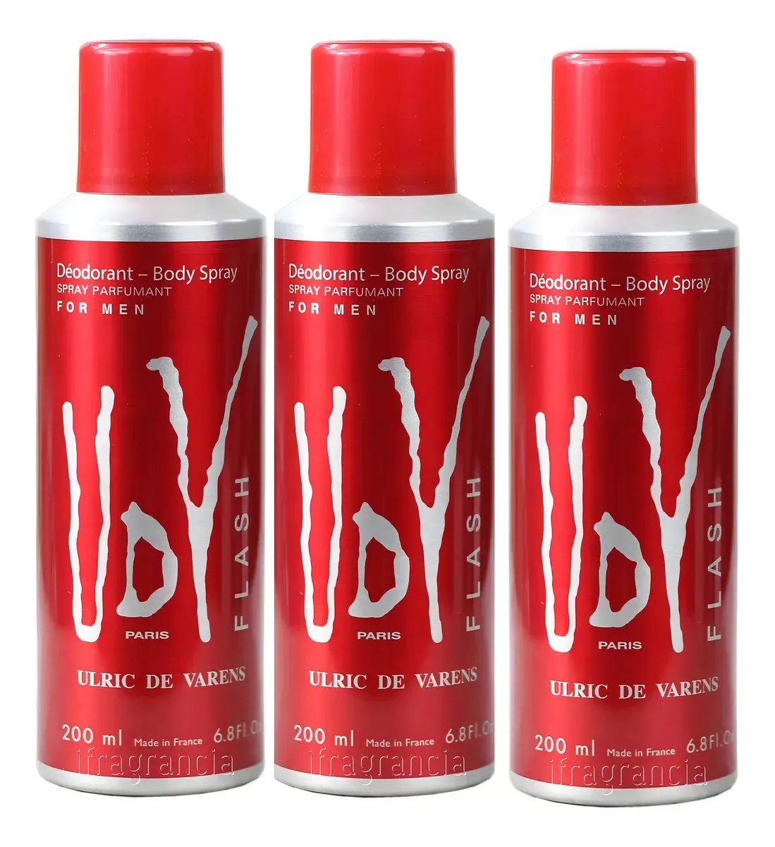 Kit 3 Desodorantes Spray Ulric de Varens UDV Flash Masculino 200ml