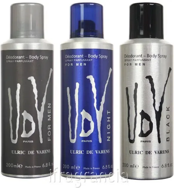Kit 3 Desodorantes Udv For Men + Udv Night + Udv Black 200ml