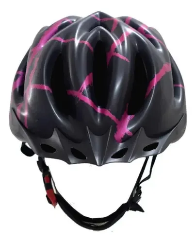 Capacete Para Bike 10 Entradas De Ar E Regulador Preto/rosa
