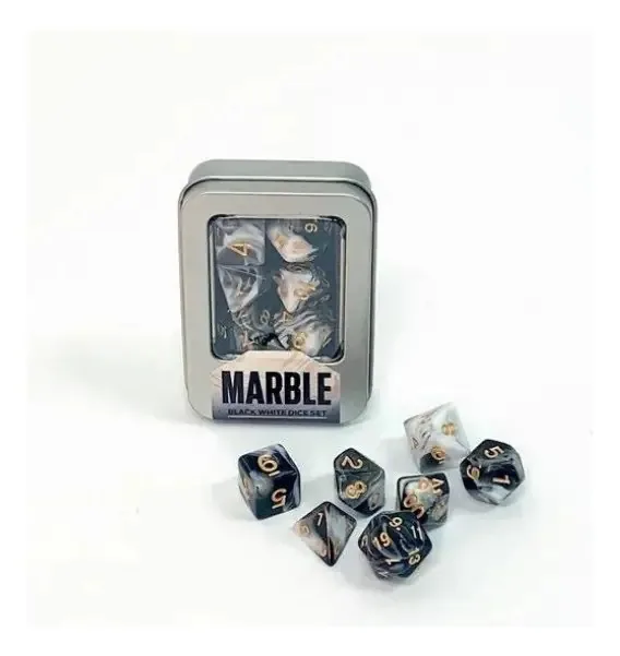 Kit De Dados: Marble - Black White