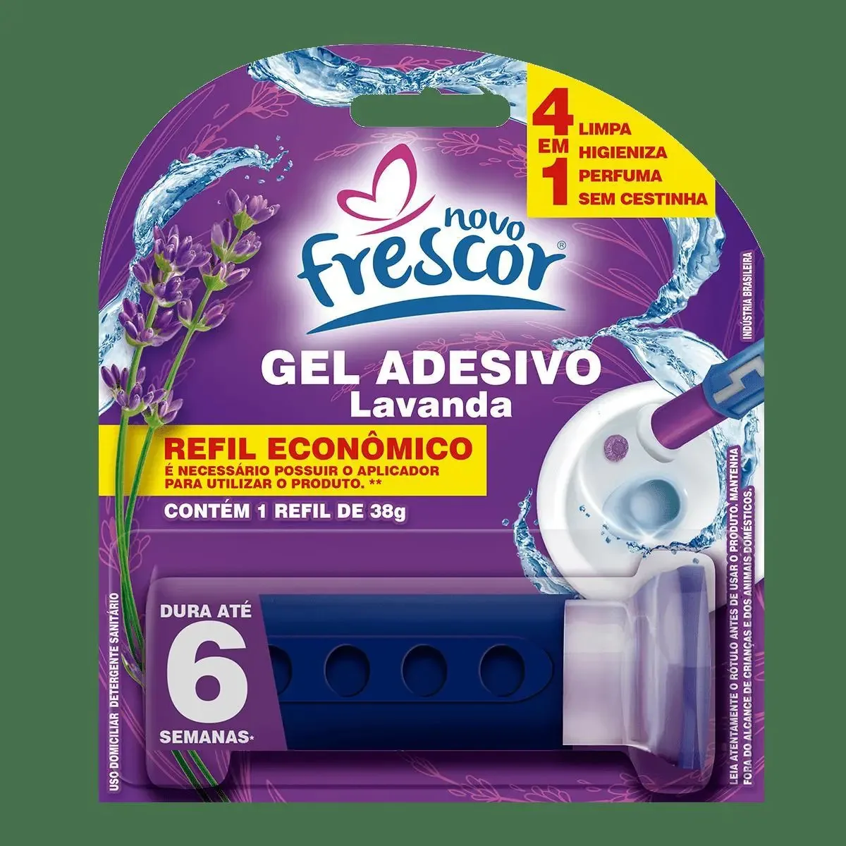 Gel Sanitario Refil 6 Aplic Novo Frescor 38g Marine