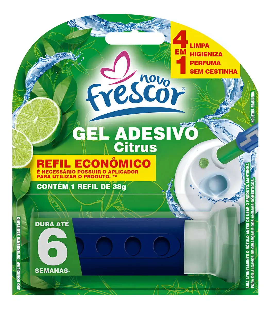 Gel Sanitario Refil 6 Aplic Novo Frescor 38g Citrus