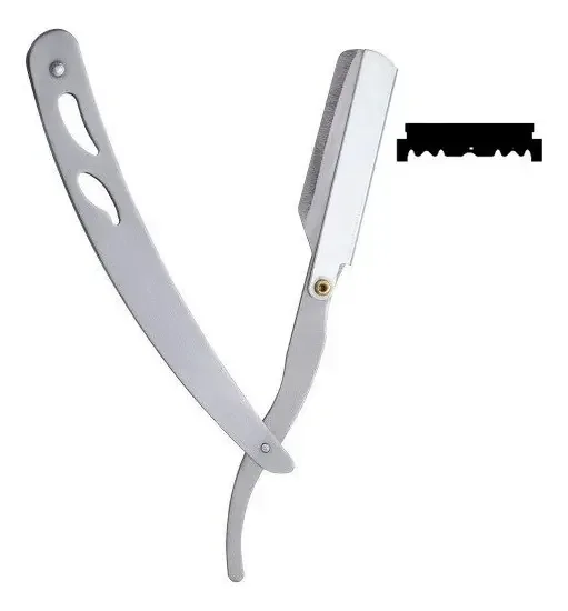 Navalhete Para Barbear Profissional Lamix de Aço Inoxidável Cinza