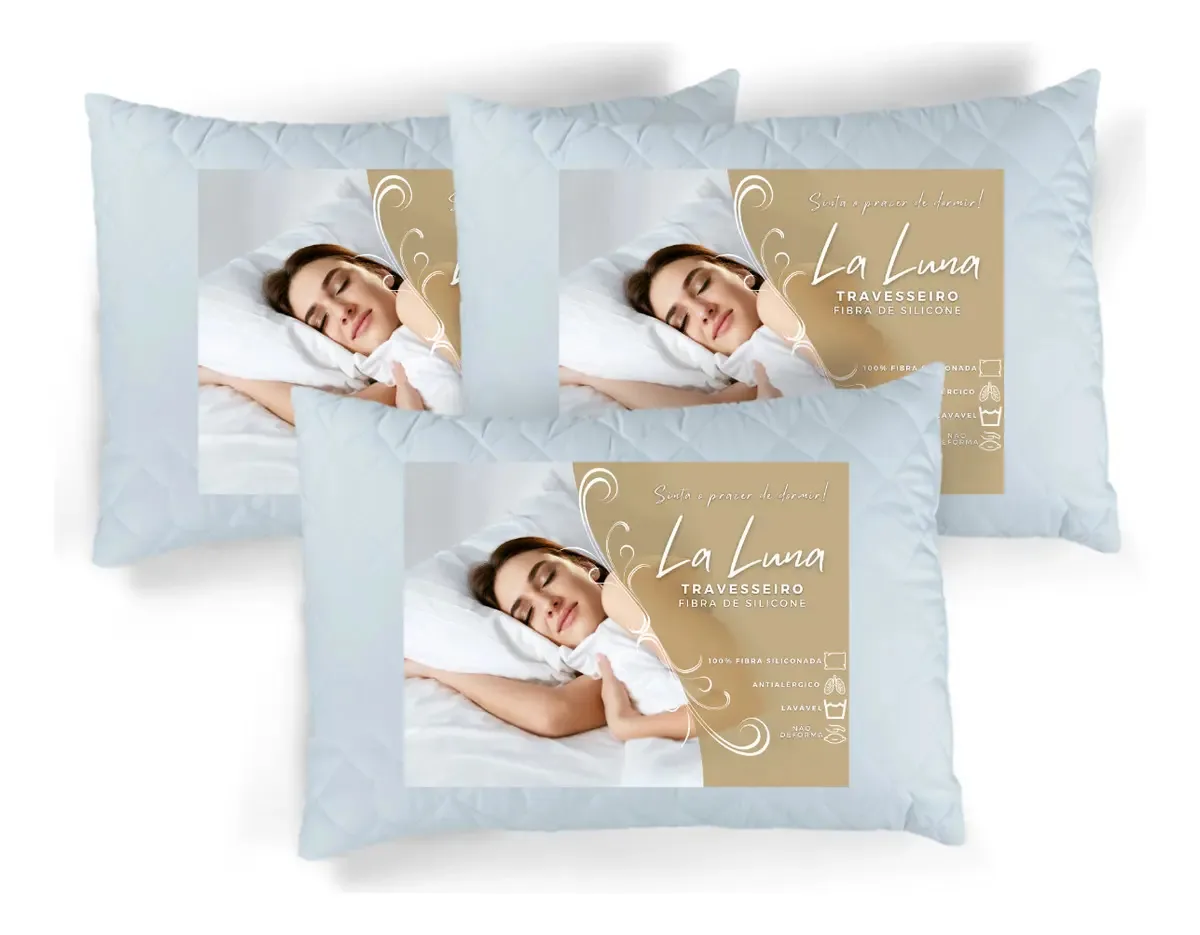 Trp Imports La Luna kit 3 travesseiros cor branco