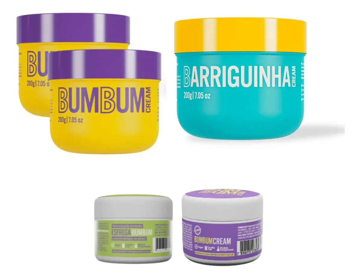 Kit: Beleza Brasileira: 2x Bumbum Cream + 1x Barriguinha + 1