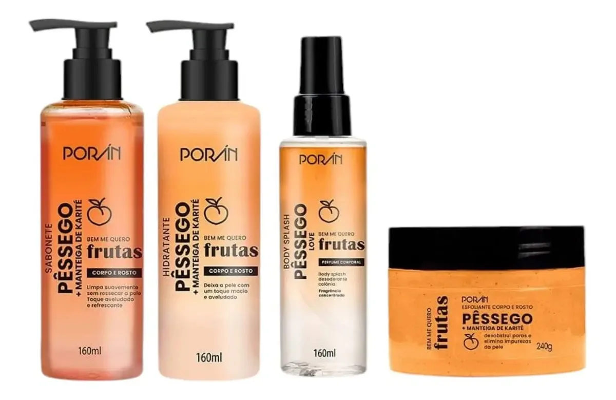Body Splash Poran 160ml Pessego E Karit