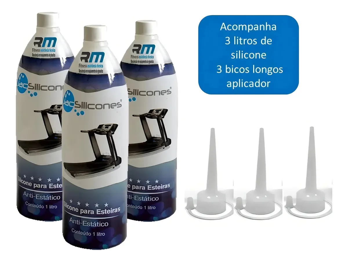 Kit 3un Silicone Lubrificante 1 L Puro Próprio Para Esteira