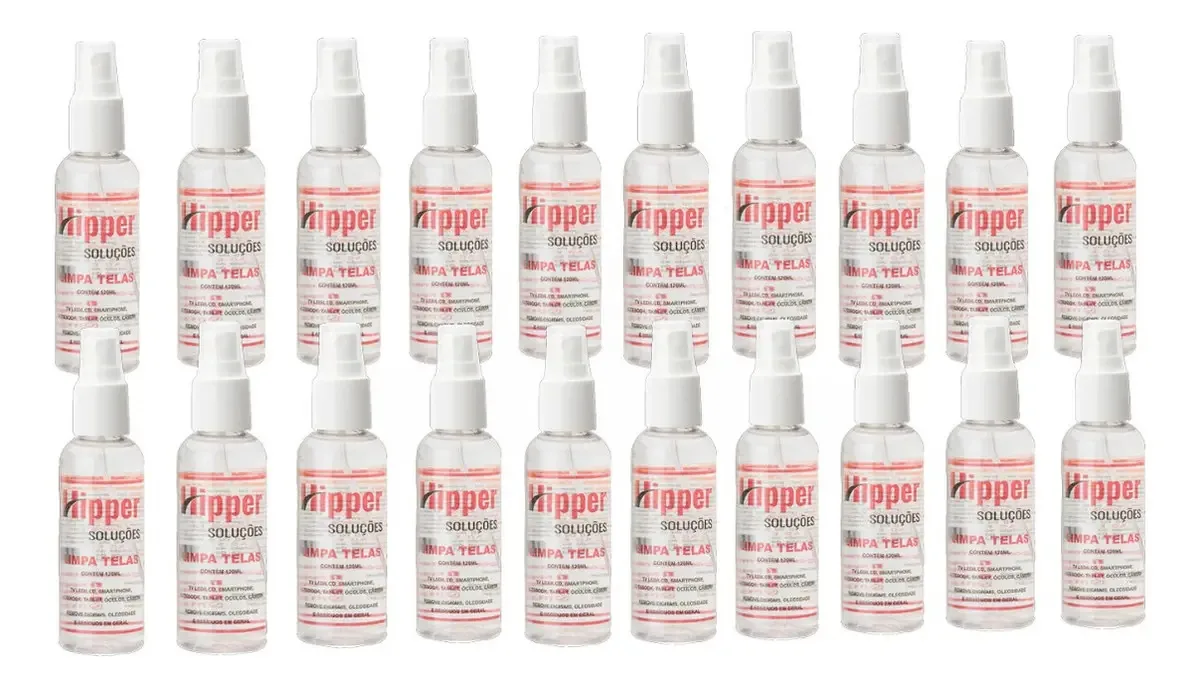 Kit 20 Limpador de Telas Hipper Soluções 120ml para TV LED Plasma e Monitor