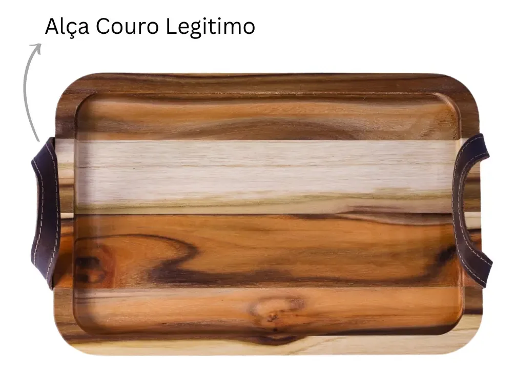 Petisqueira De Madeira Laguiole Com Alça De Couro Madeira