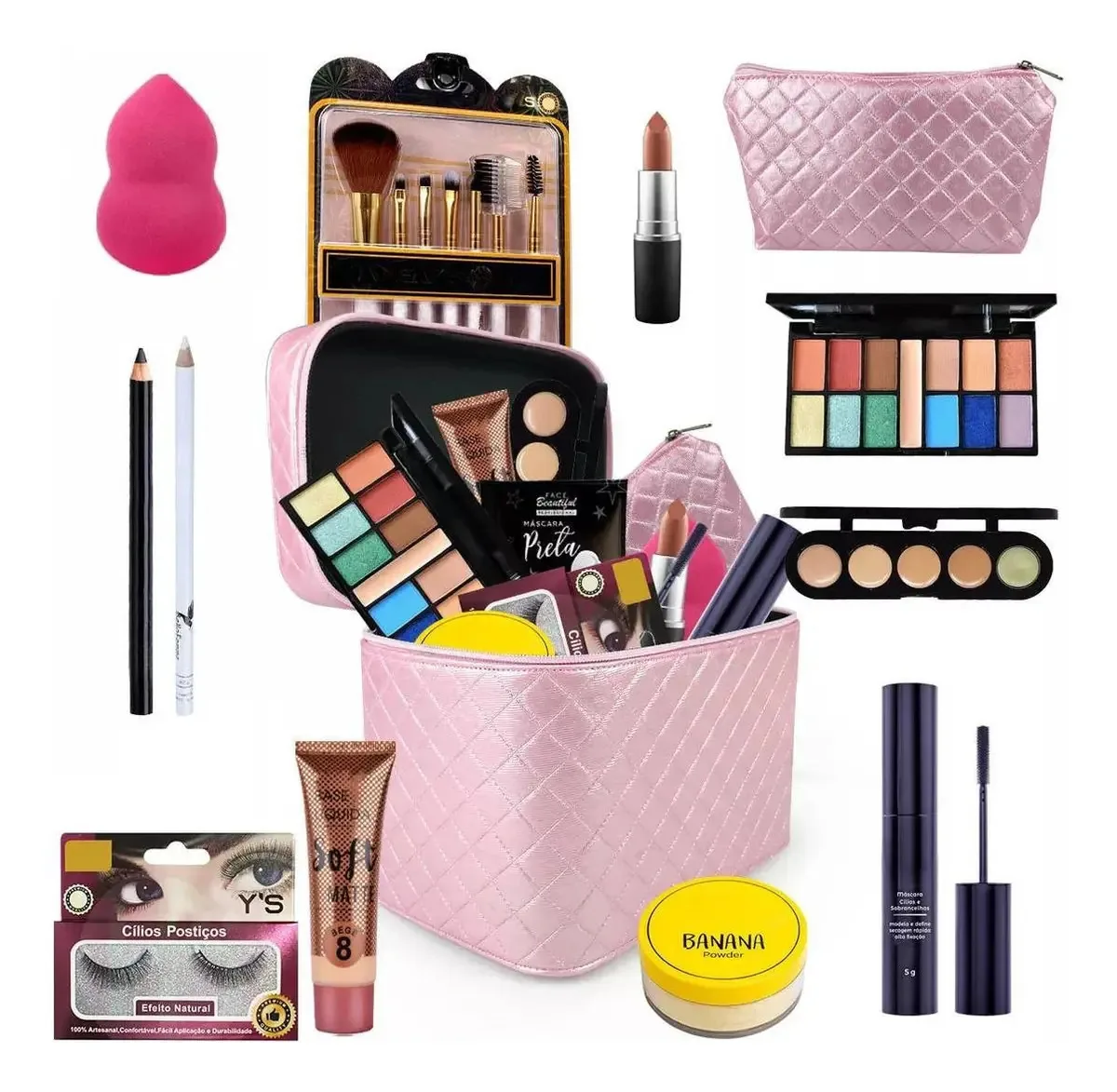 Maleta Kit Maquiagem Completa Profissional Ruby Rose Lc67 Cor Pele Branca