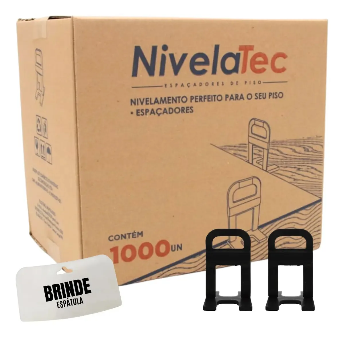 Nivelador de Piso Porcelanato Cerâmica 1000pcs Nivelatec Black