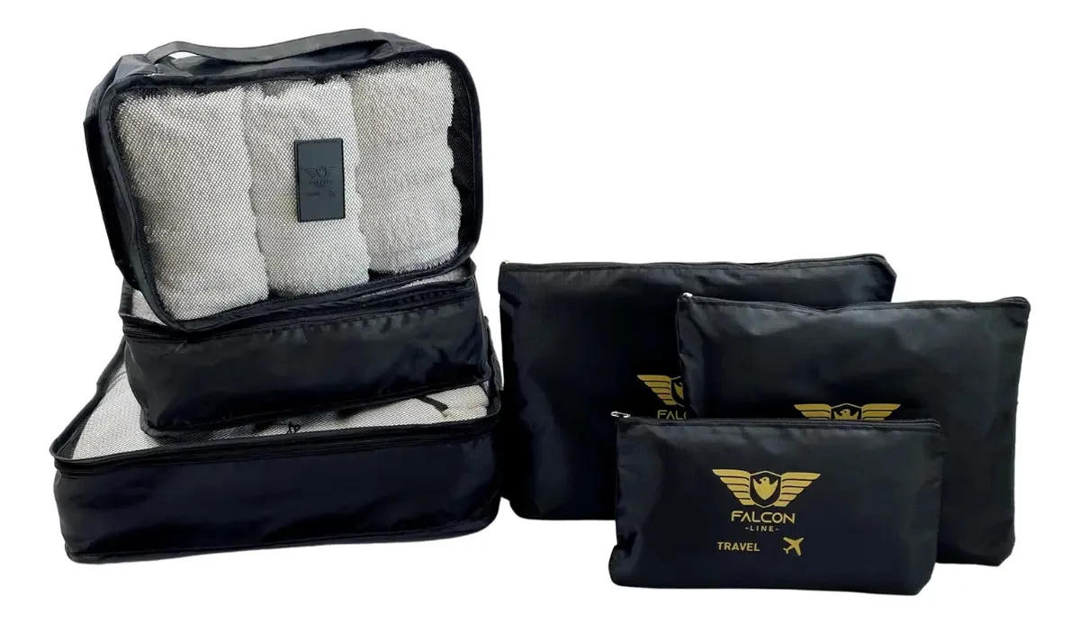 Kit 2 Organizadores De Mala Bolsa Viagem Preto E Pink