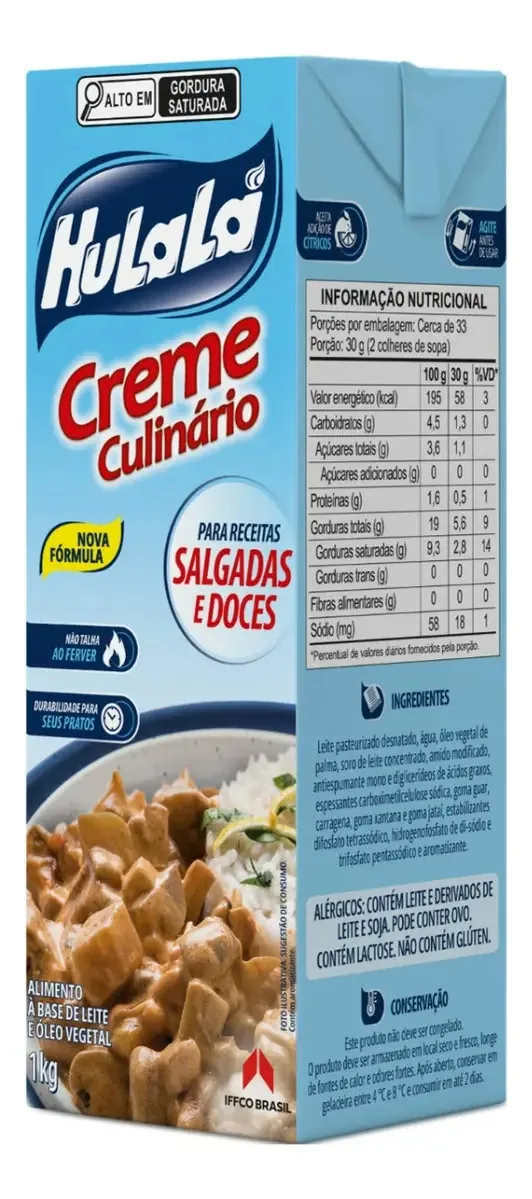 Creme Culinario Hulala 1kg Codap