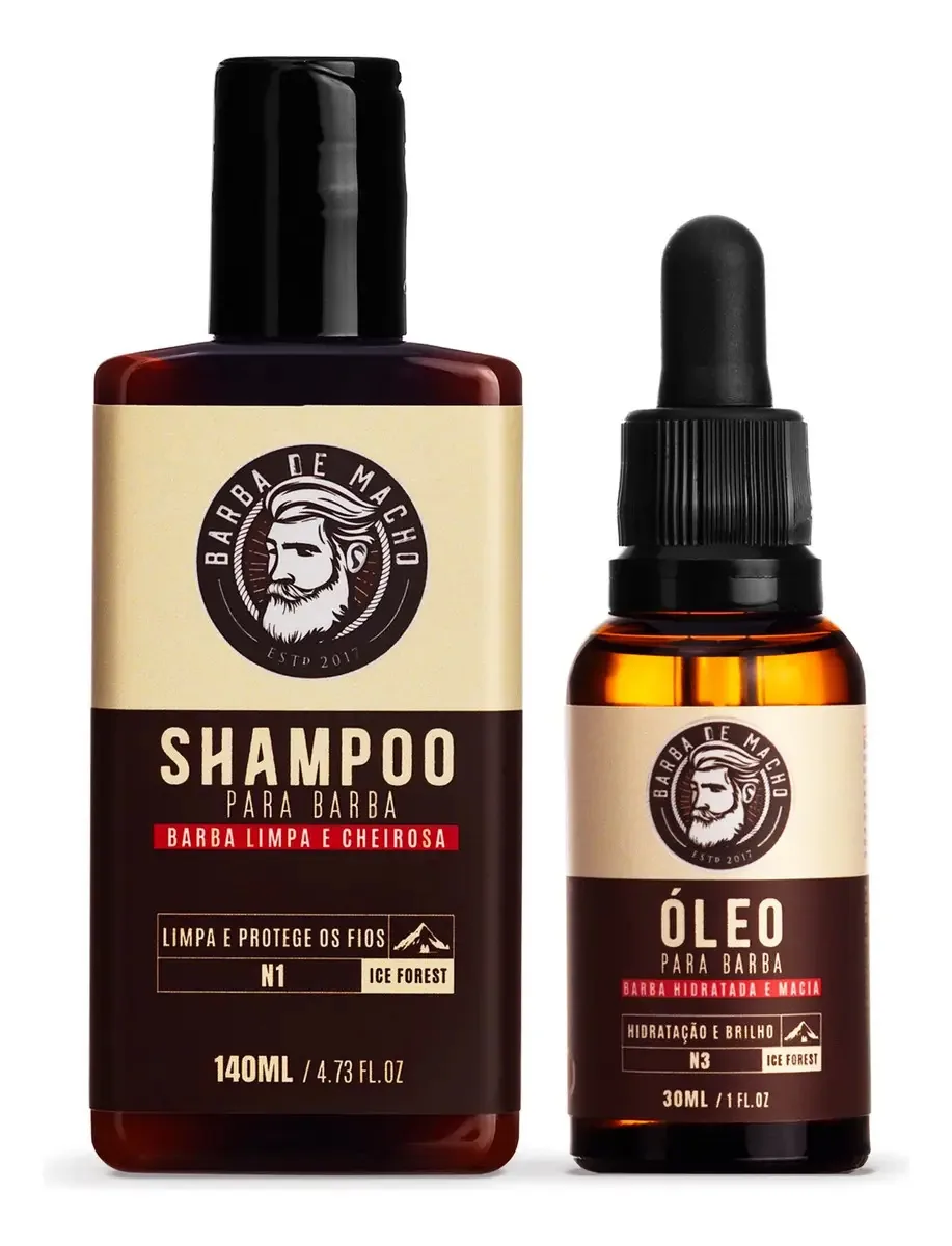 Kit Básico 1 Shampoo + 1 Óleo De Barba De Macho