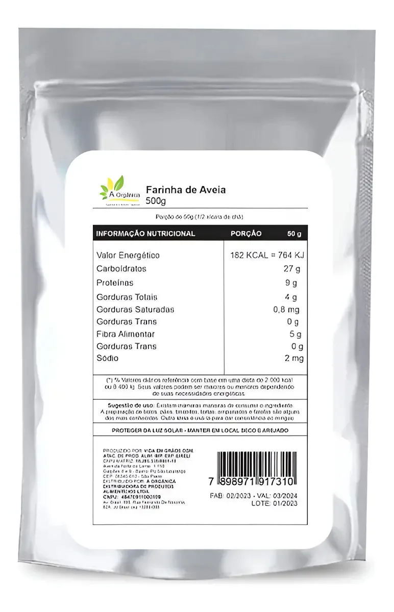Farinha De Aveia 500g Alta Qualidade Premium