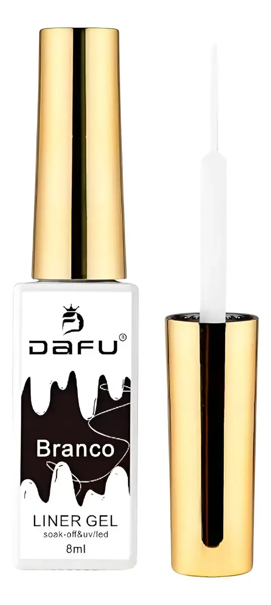 Esmalte Gel Liner Decoração De Unhas Ultra Fino Dafu 8ml Cor Branco