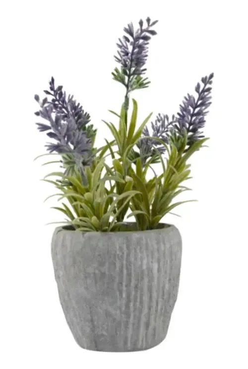 Lavanda Nevada Artificial Em Vaso Decorativo Lavabo Sala Cor Violeta
