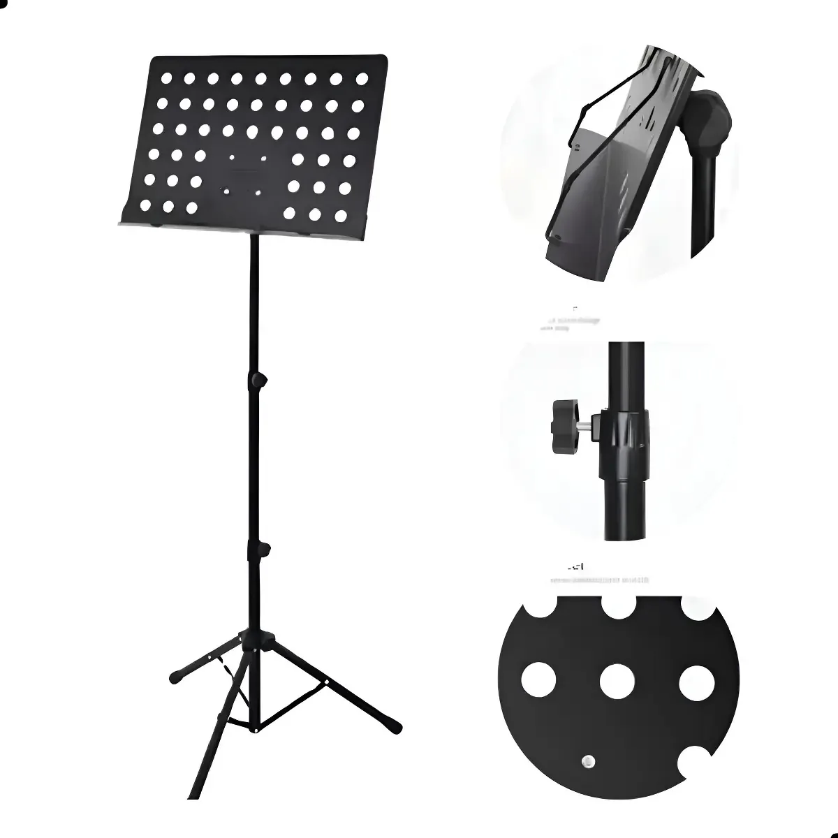 Estante Partitura Bertô Maestro MS-22M Aço Preto Dobrável Antiderrapante