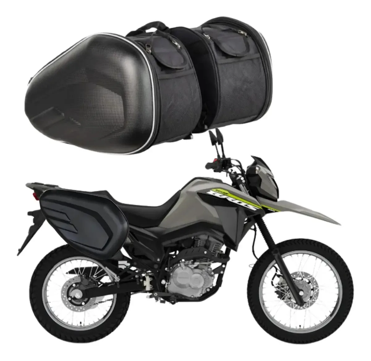 Alforge Lateral Moto Baslu 58L Expansível Preto Universal