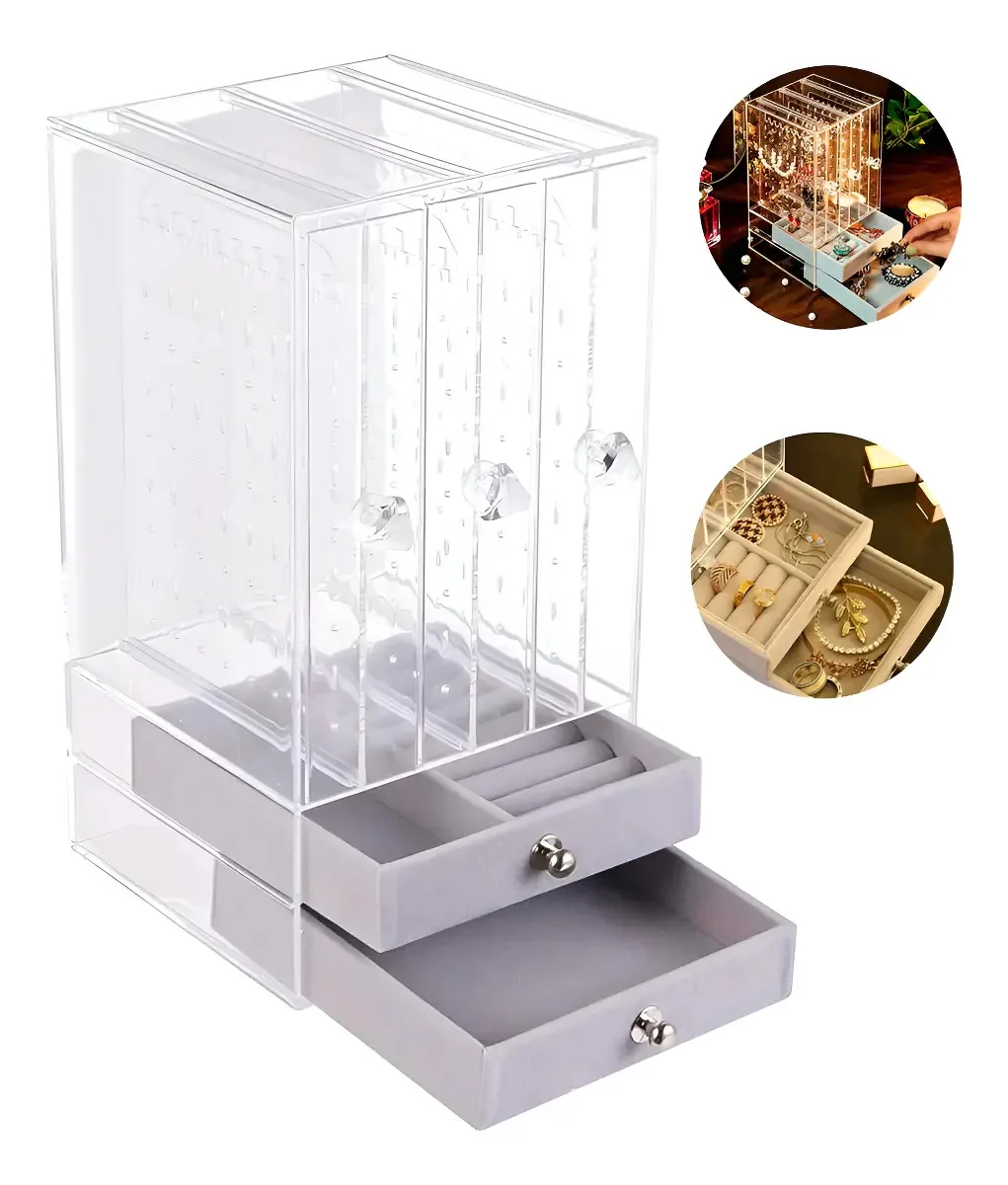 Organizador de Bijuterias 2 Gavetas Acrílico Quality Home