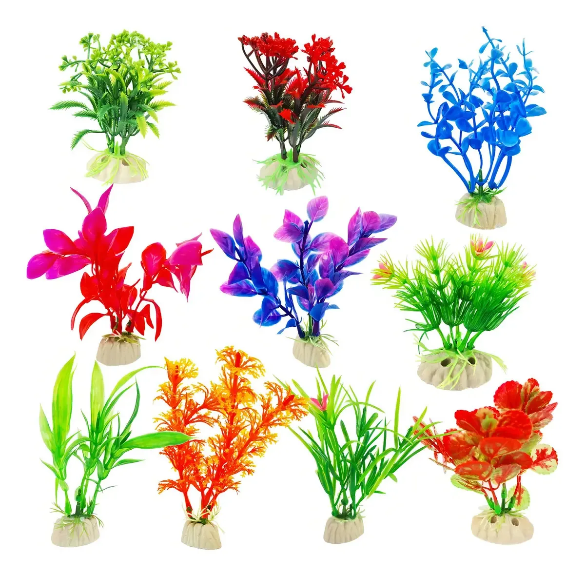 Planta Artificial Para Aquario Ate 10cm Enfeite E Decoração Cor Roxa