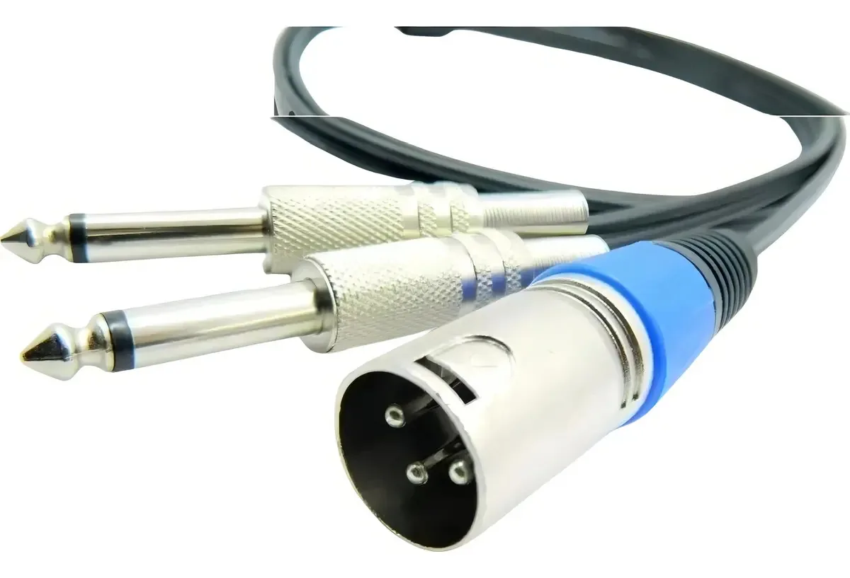 Cabo Adaptador XLR P10 M & M Cabos 1m Splitter Áudio DMX
