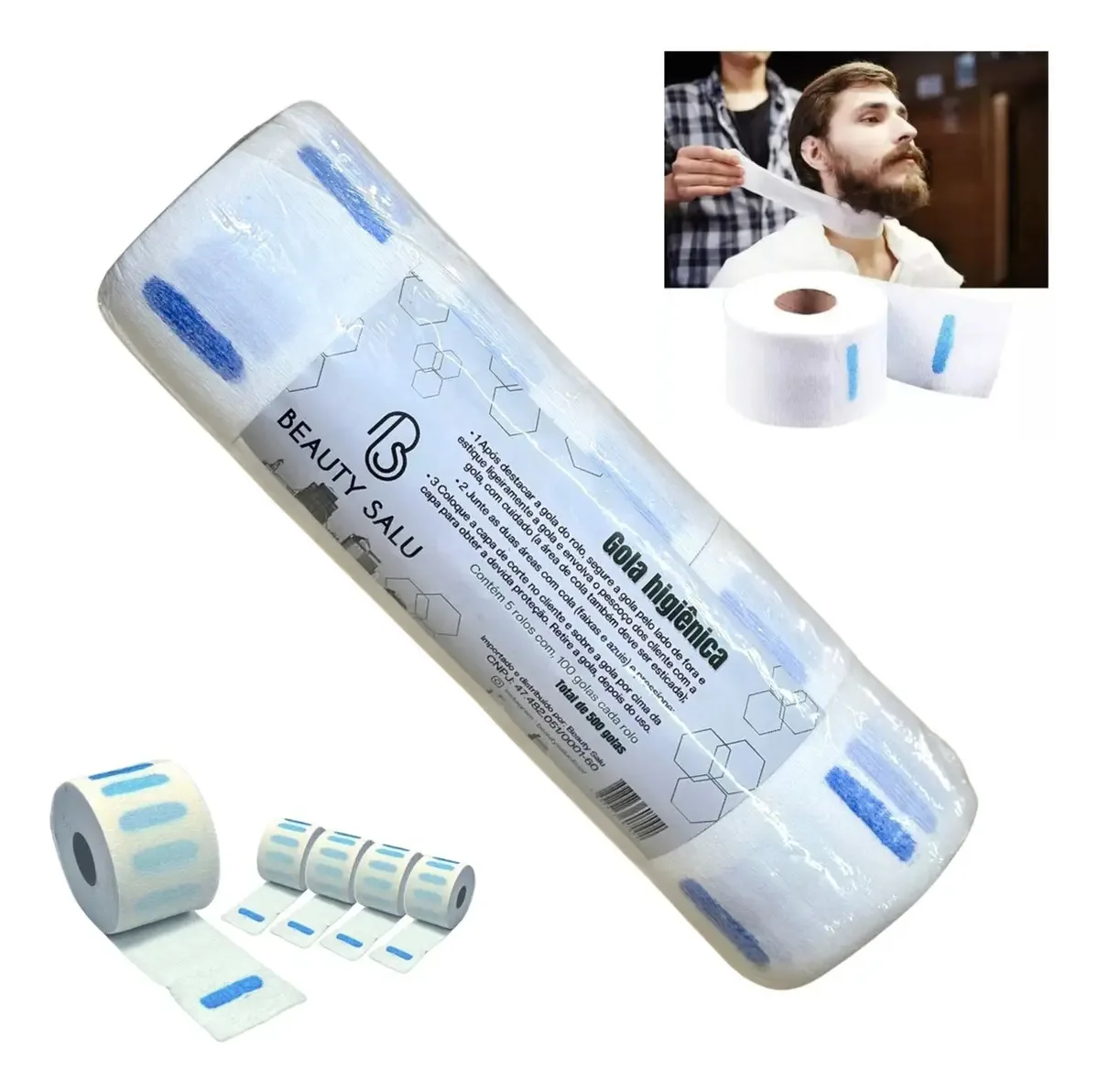 Gola Higiênica Descartável Beauty Salu P/ Pescoço 5 Rolos