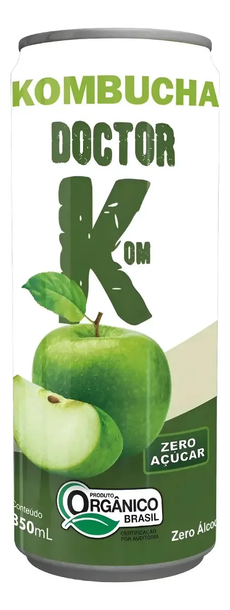 Kombucha Vegana Orgânica Dr. K Maçã Verde 350ml