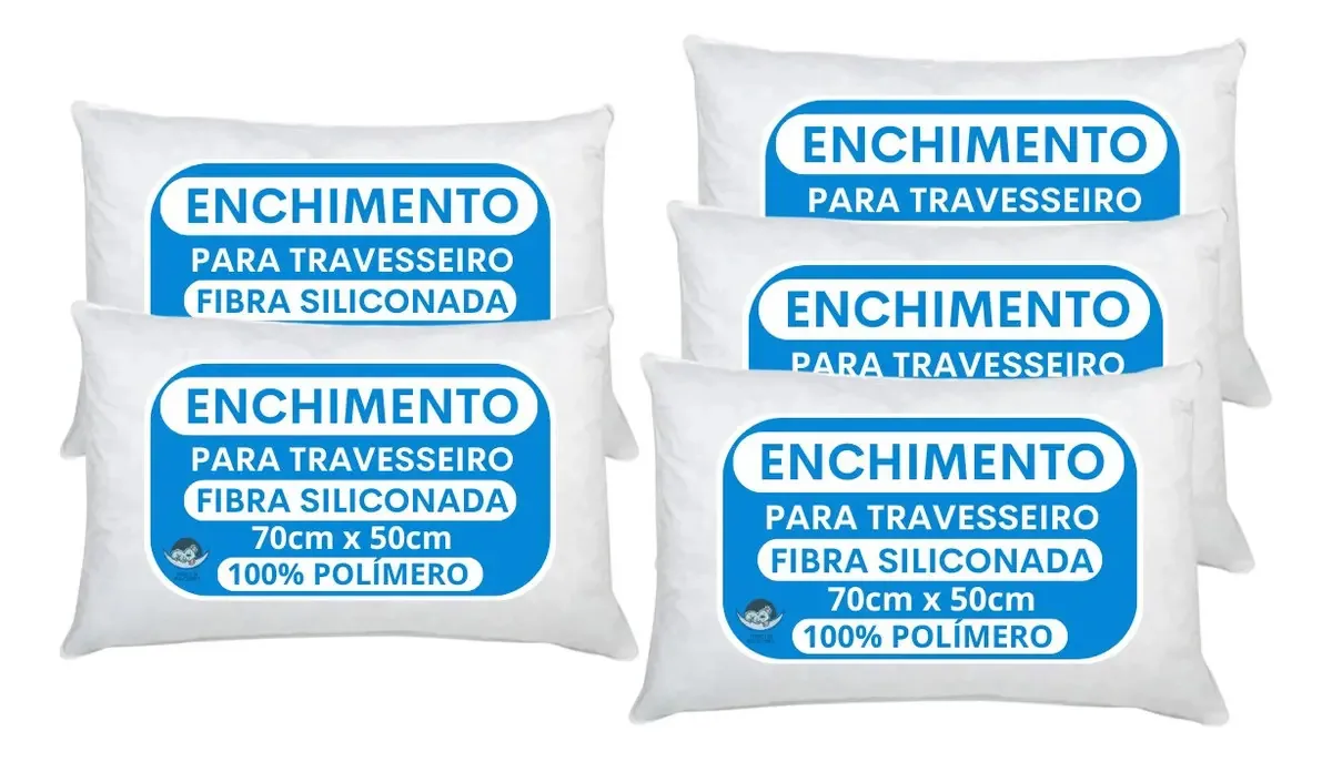 Kit 5 Enchimentos Para Travesseiros 70x50cm Antialérgico Fabrica dos Travesseiros