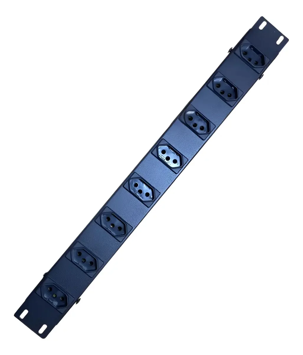 Filtro De Linha Regua Tomada Para Rack 8 Tomadas 20a Mvolts Cor Preto