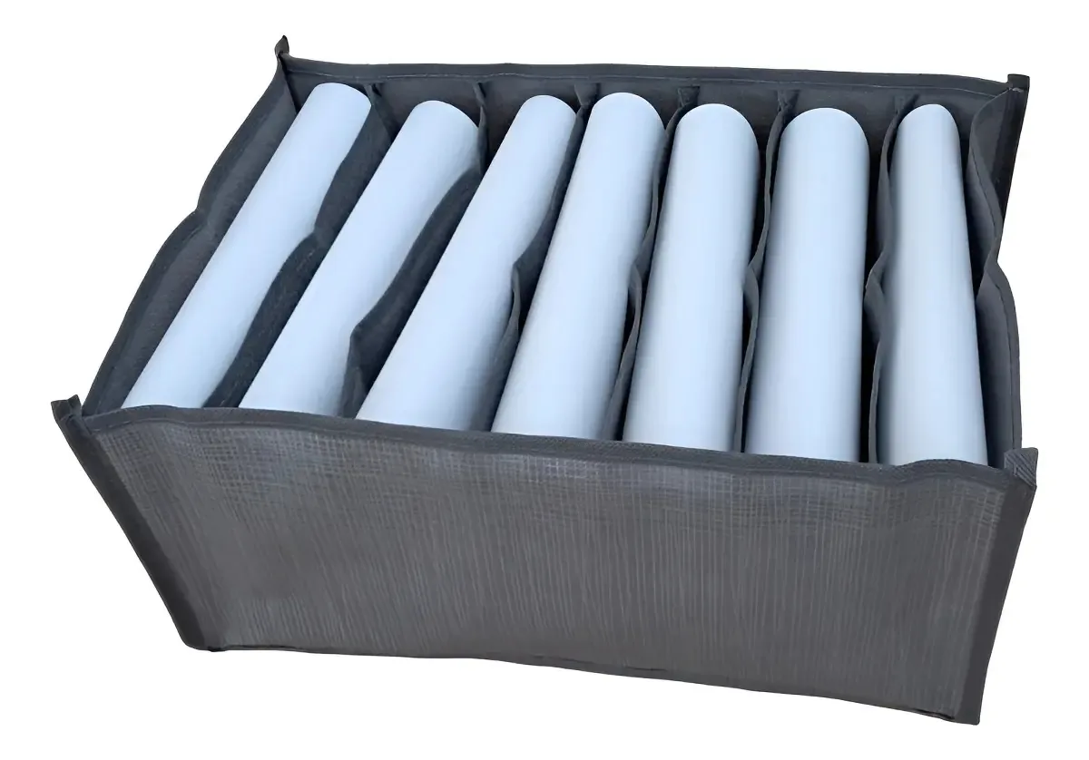 Kit 5 Organizadores Gaveta Moldáveis 30x14x14cm BRAV Cinza-escuro