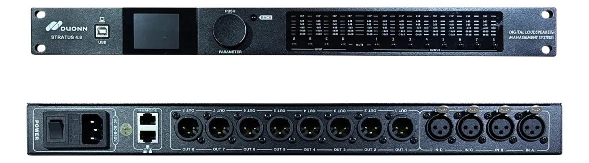 Processador Audio Duonn Stratus Digital 4 Entradas 8 Saídas