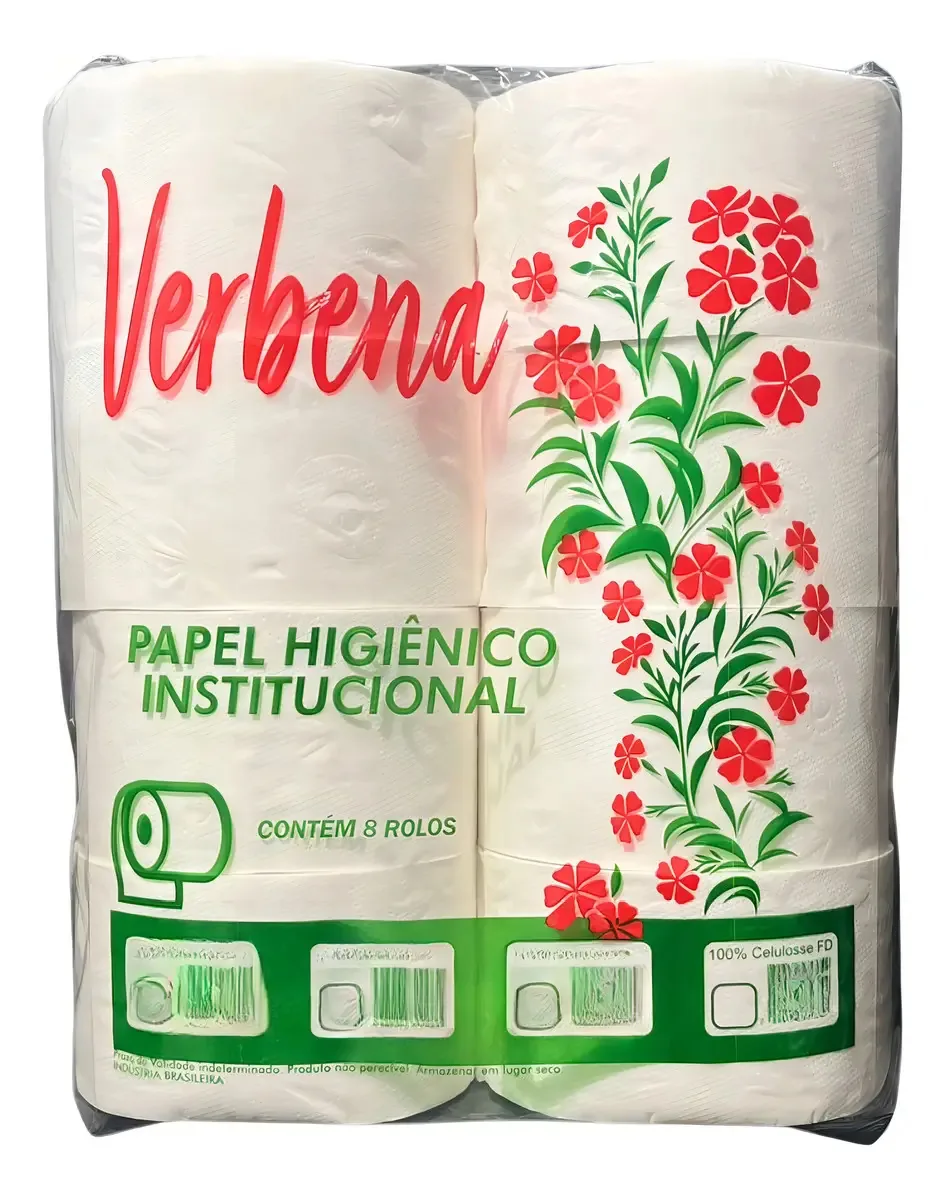 Papel Higiênico Folha Dupla 8 Rolos Verbena tipo Rolão