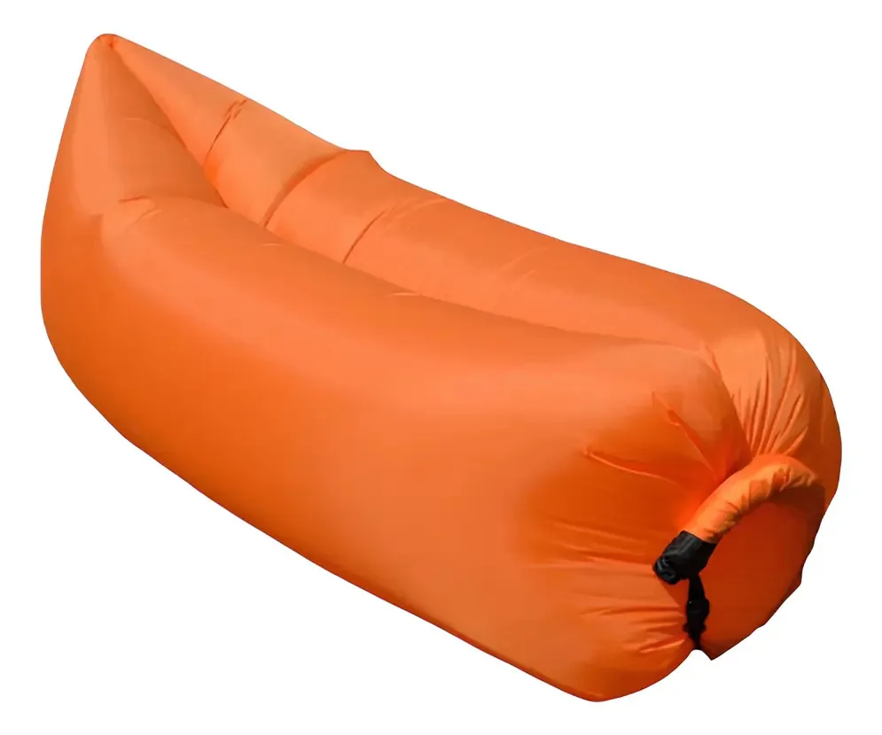 Sofa Inflavel Boia Praia Puff Camping Impermeável Portatil Cor Laranja
