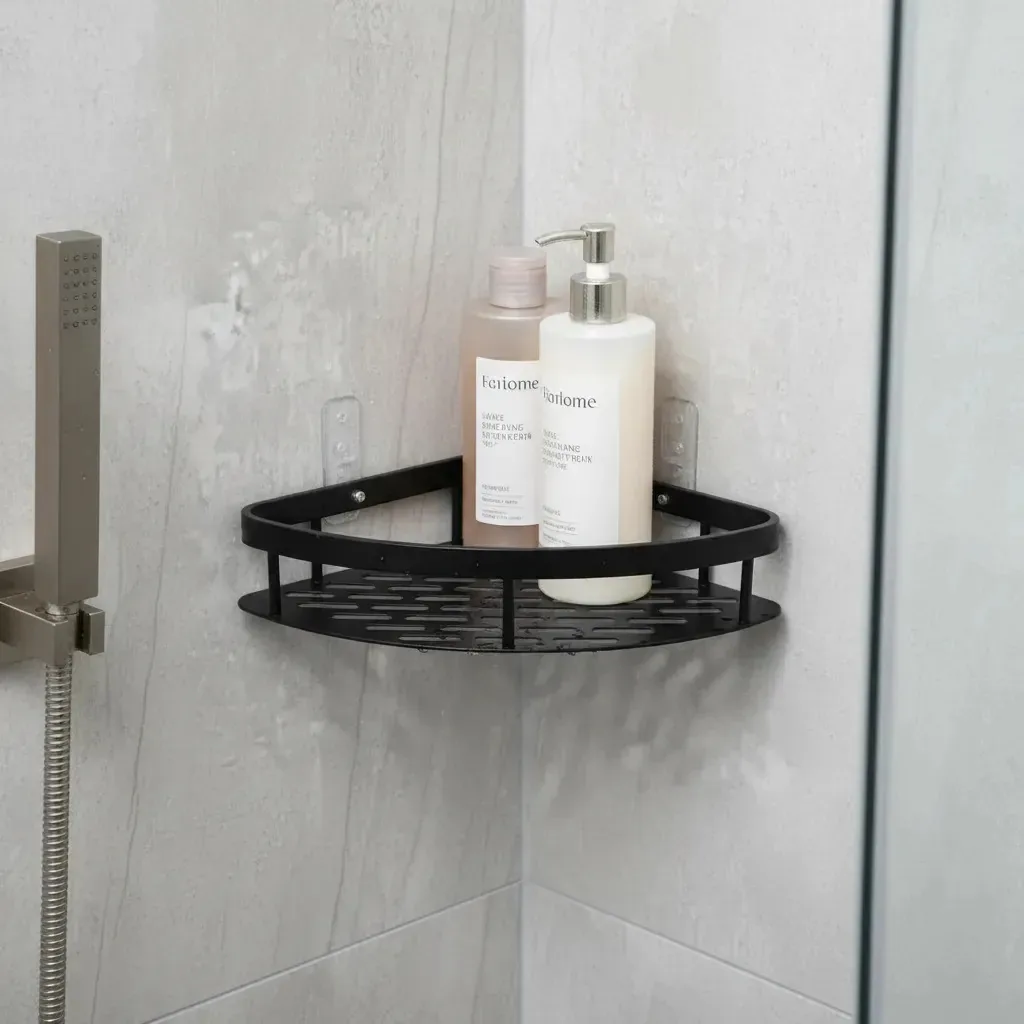 Suporte Prateleira Porta Shampoo Para Banheiro Box Parede Cor Preto