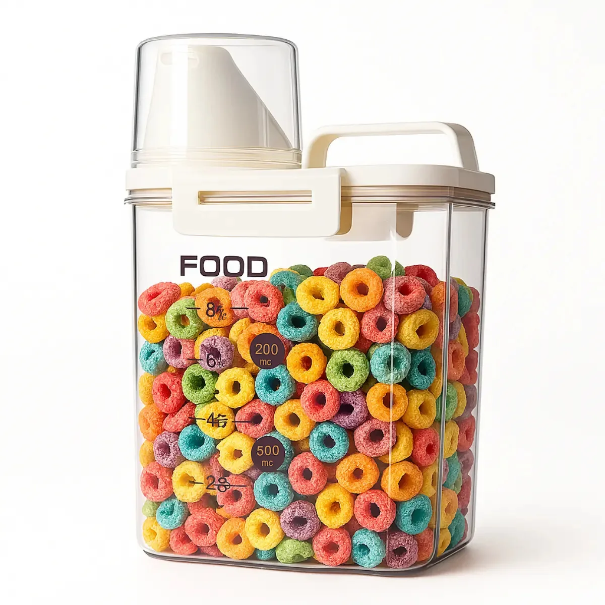 Dipenser Hermetico Pote Cereais Arroz Feijão E Liquidos Sabão Detergente Com Dosador Atfast