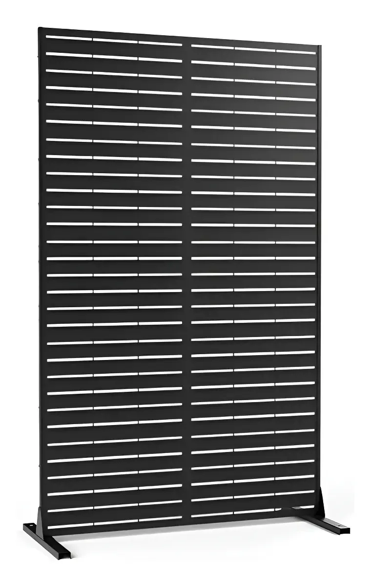 Biombo Reto Linhas De Metal Interno/externo 1,8x1,2mt Preto