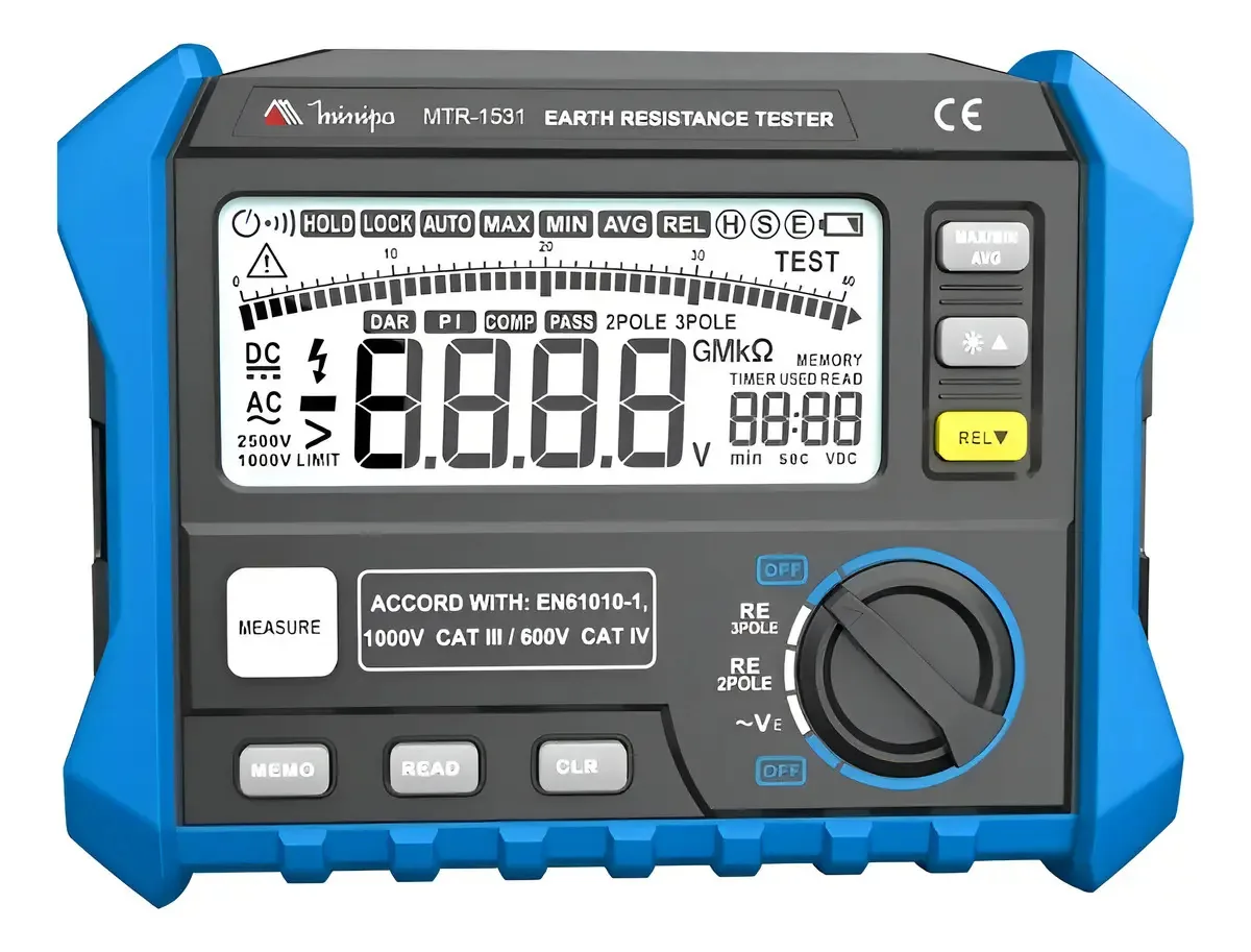 Terrômetro Digital Minipa MTR-1531 2 Polos 3 Polos Medidor Aterramento