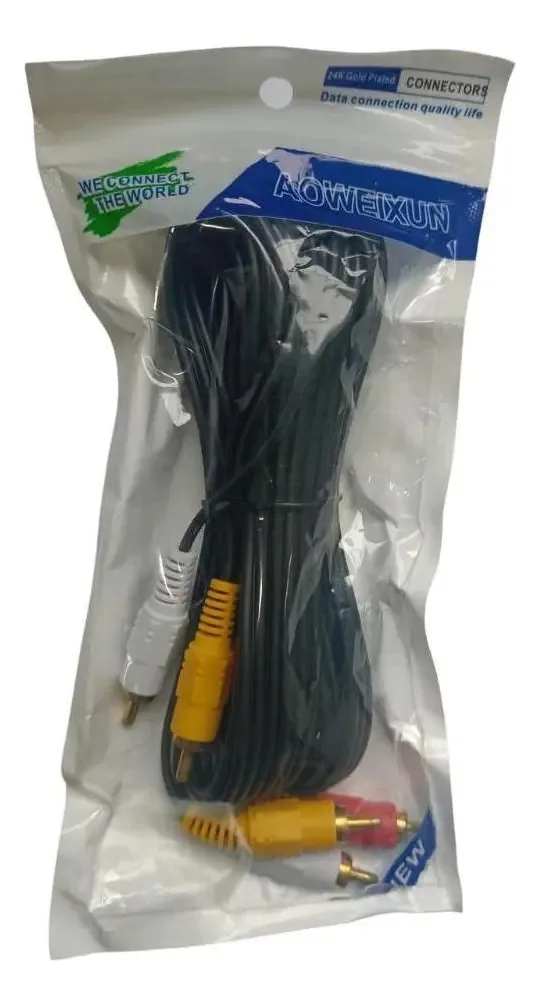 Cabo RCA para Áudio e Vídeo 3 Metros 3RCA Macho MEX