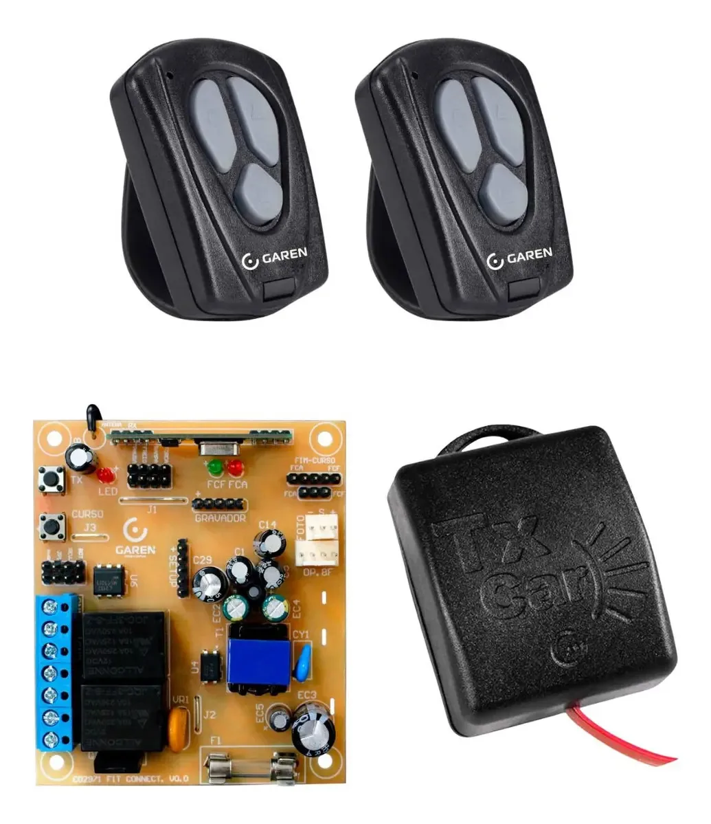 Placa Comando Deslizante Fit Connect Garen 2 Controle E 1 Tx