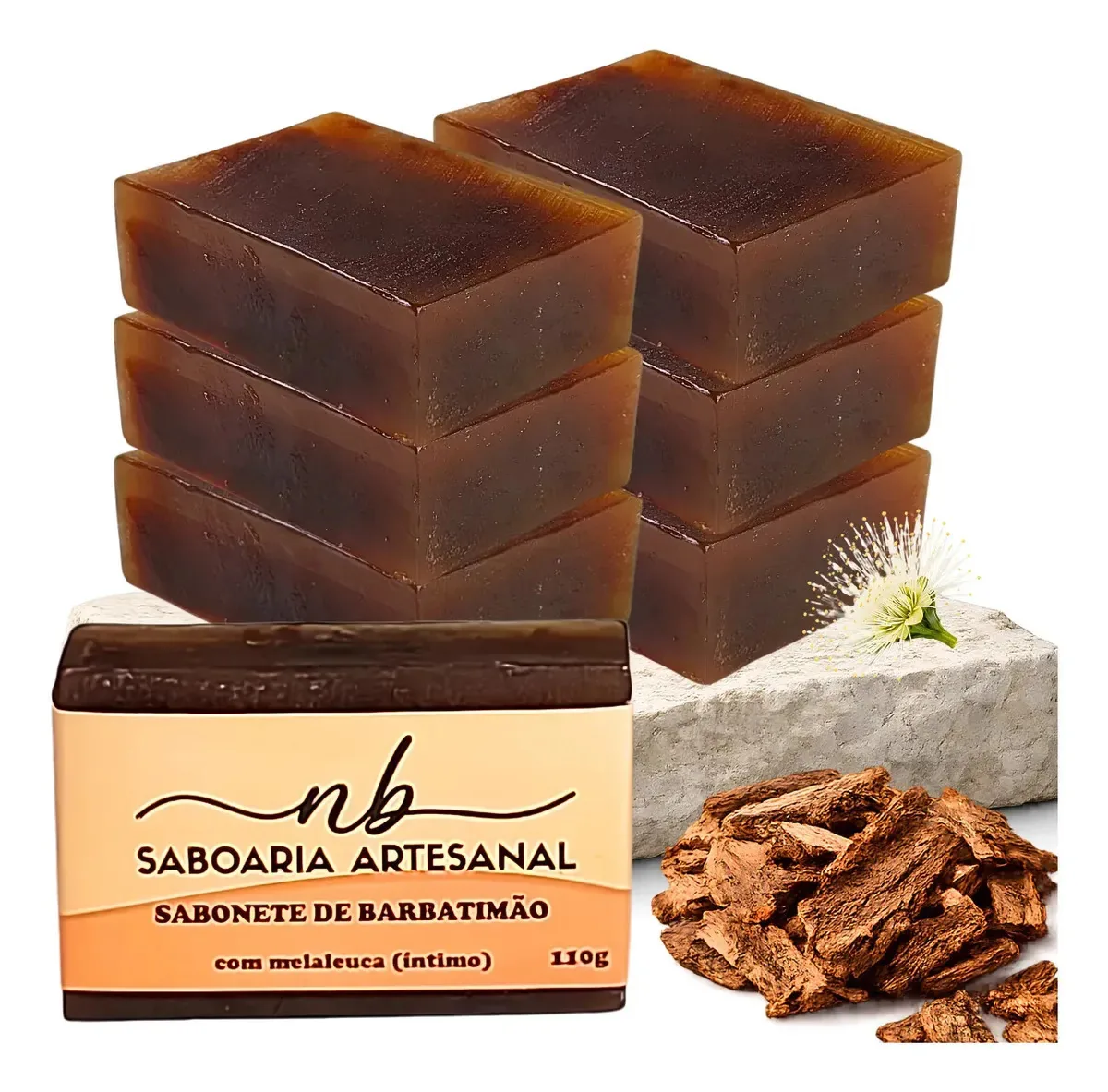 Kit 6 Sabonetes Íntimo Artesanal Antisséptico E Antifúngico