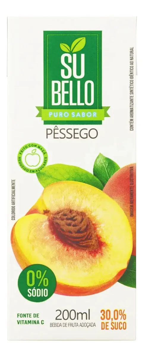 Bebida Adoçada Pêssego Subello Caixa 200ml