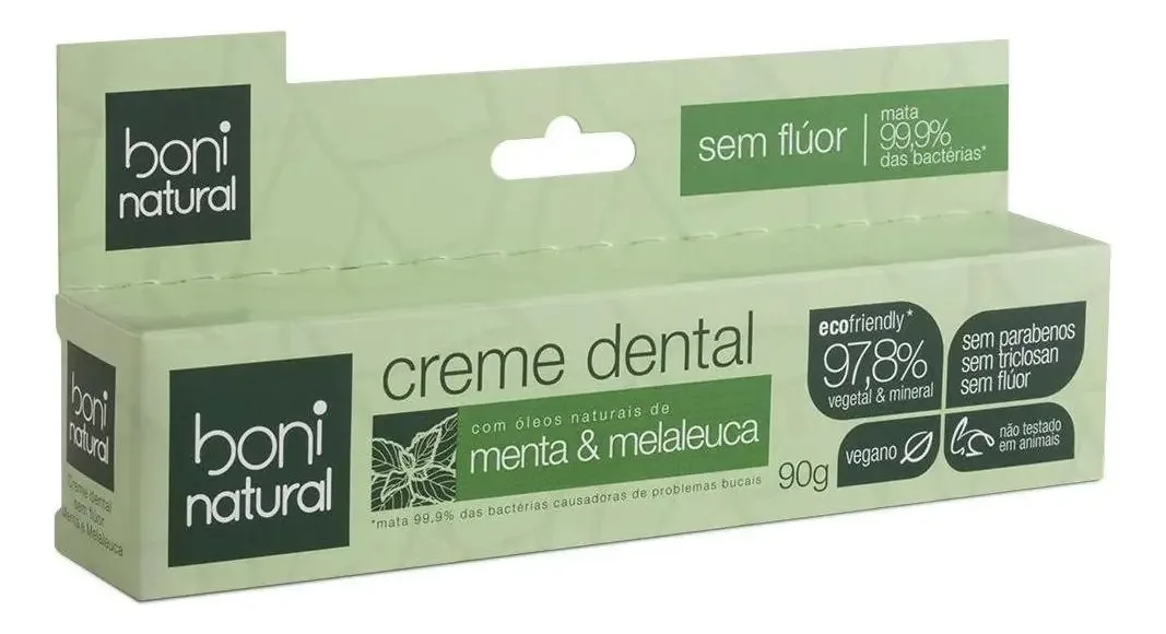 Kit 6 Cremes Dentais De Menta & Melaleuca 90gr Vegano